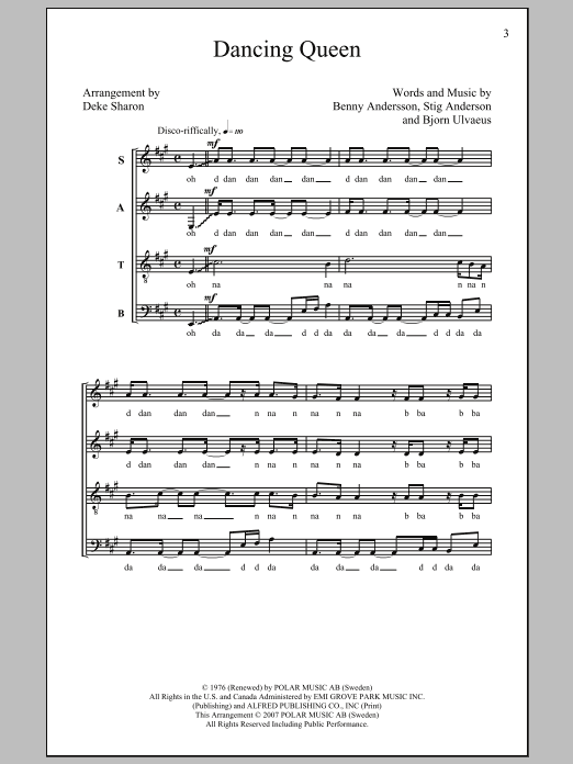 Product picture to: Dancing Queen (arr. Deke Sharon)