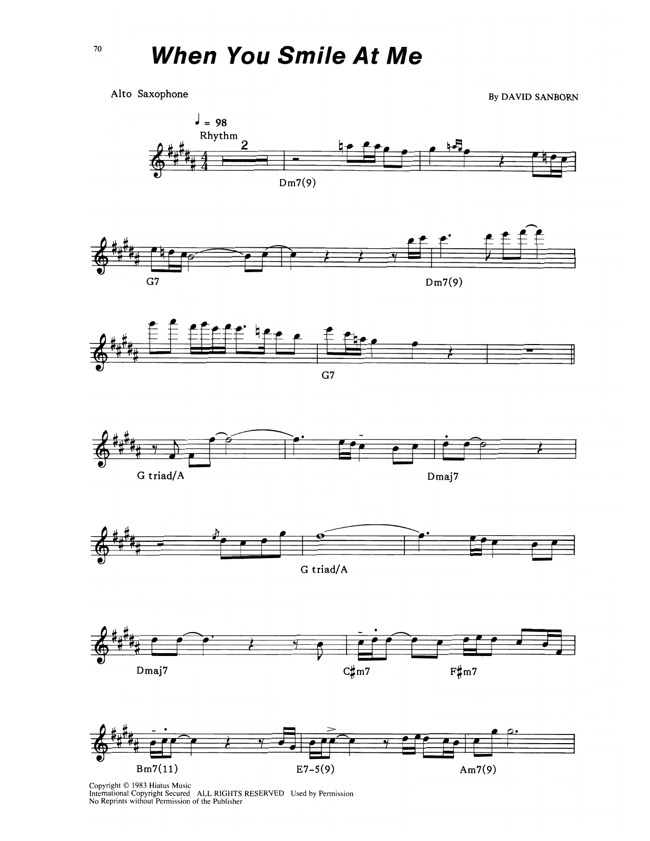 Product gallery: Page 1 of 1 When You Smile At Me, David Sanborn