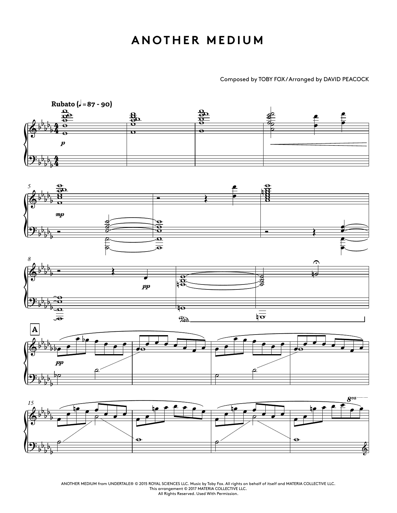 Produktbild zu: Another Medium (from Undertale Piano Collections) (arr. David Peacock)