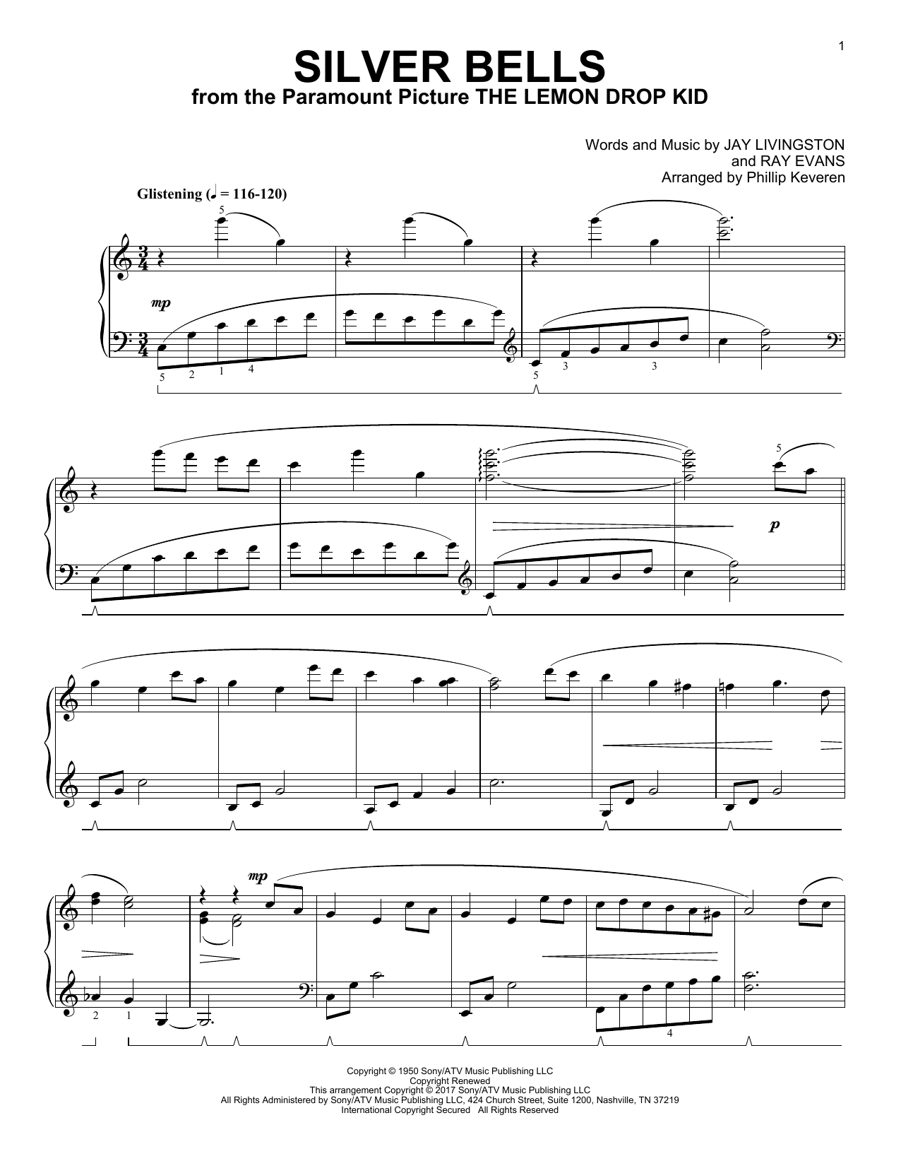 Product gallery: Page 1 of 1 Silver Bells [Classical version] (arr. Phillip Keveren), Jay Livingston