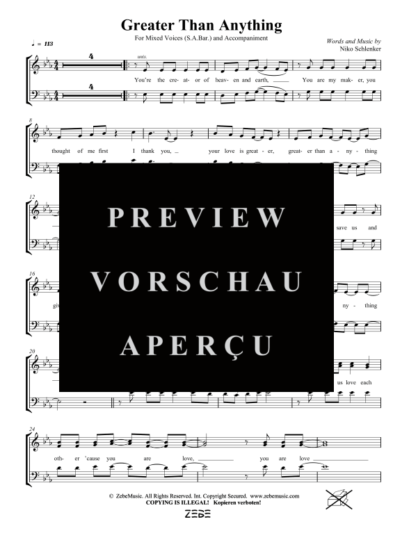 gallery: Greater Than Anything, , Gemischter Chor SAM/Solo opt. und Klavier