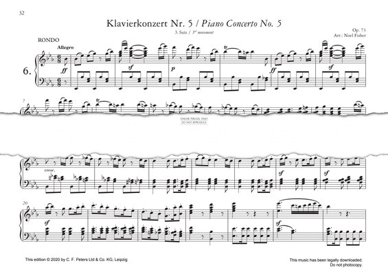 Produktgalerie: Seite 1 von 1 Piano Concerto No. 5 in Eb major, Op. 73, 3rd movement, Ludwig van Beethoven, Klavier