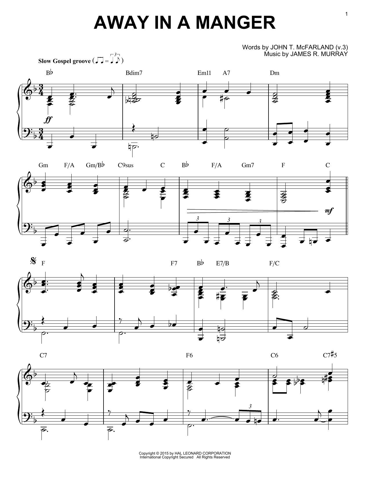 Produktbild zu: Away In A Manger [Jazz version] (arr. Brent Edstrom)