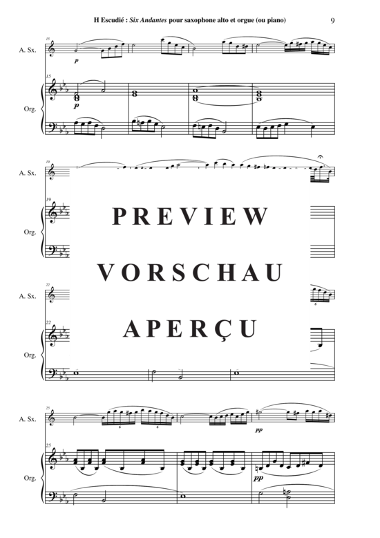 Product gallery: Page 10 of 21 Six Andantes , , (alto saxophone + organ)