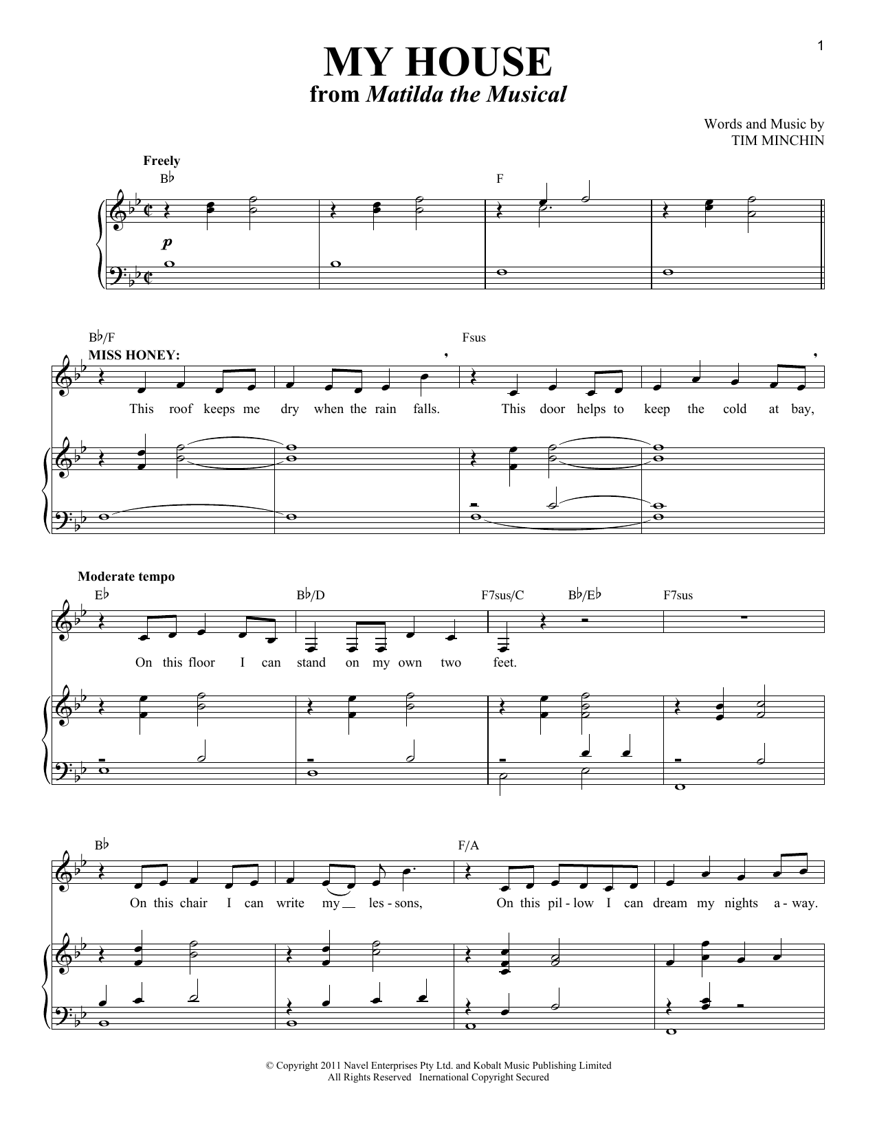 Produktbild zu: My House (from Matilda the Musical)