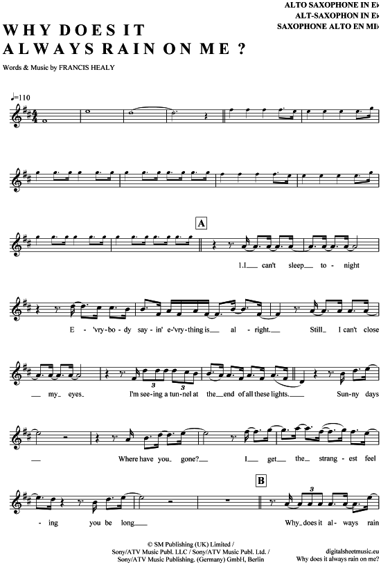 Product picture to: Why does it always rain on me Travis