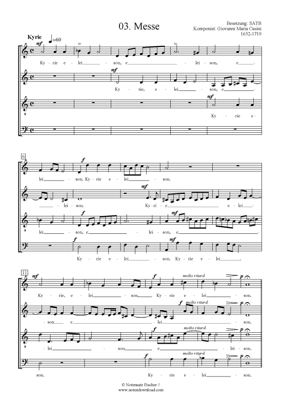 Produktbild zu: Messe Giovanni Maria Casini 1652-1719