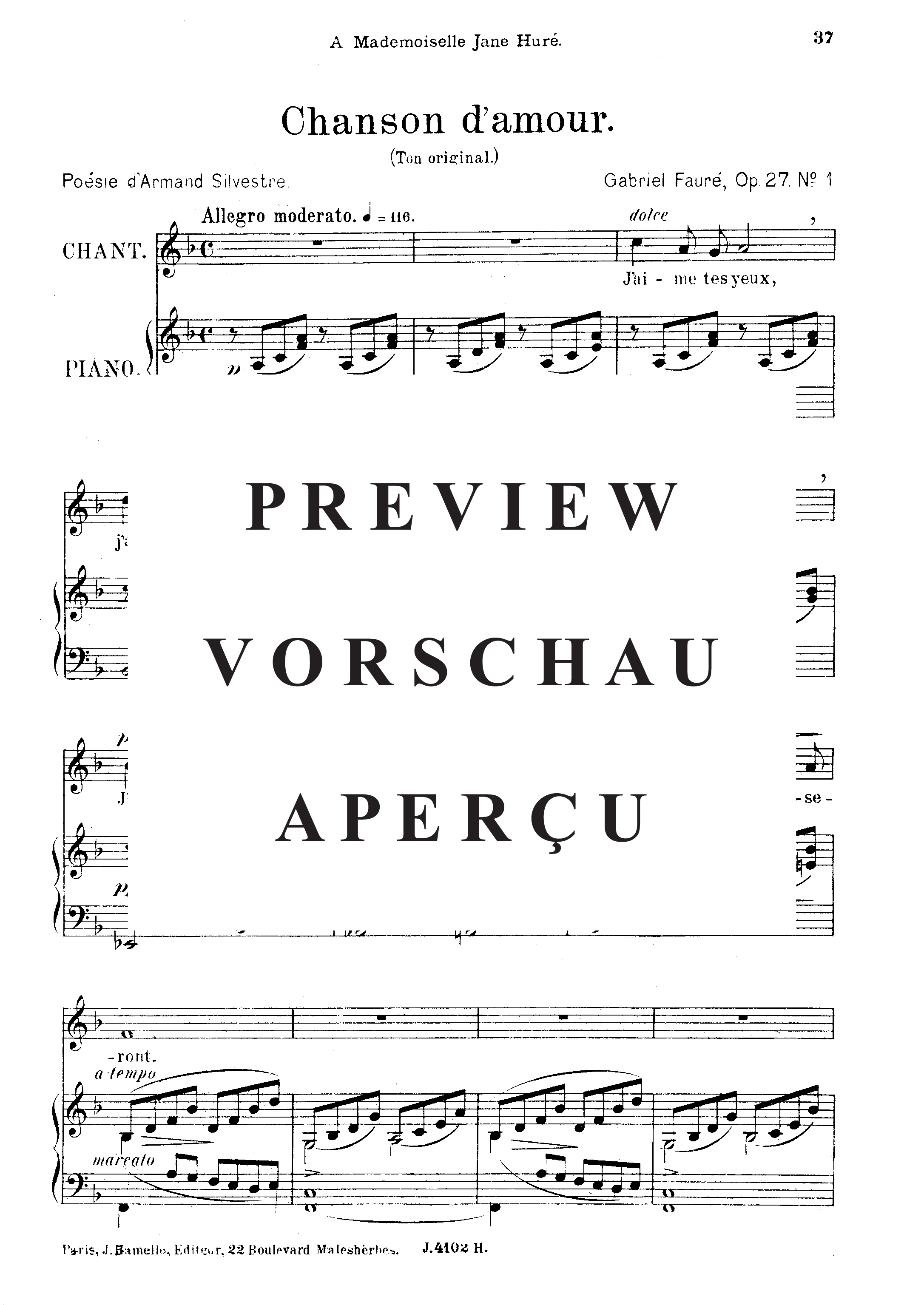 gallery: Chanson d´amour Op.27 No.1 , , (Gesang mittel + Klavier)