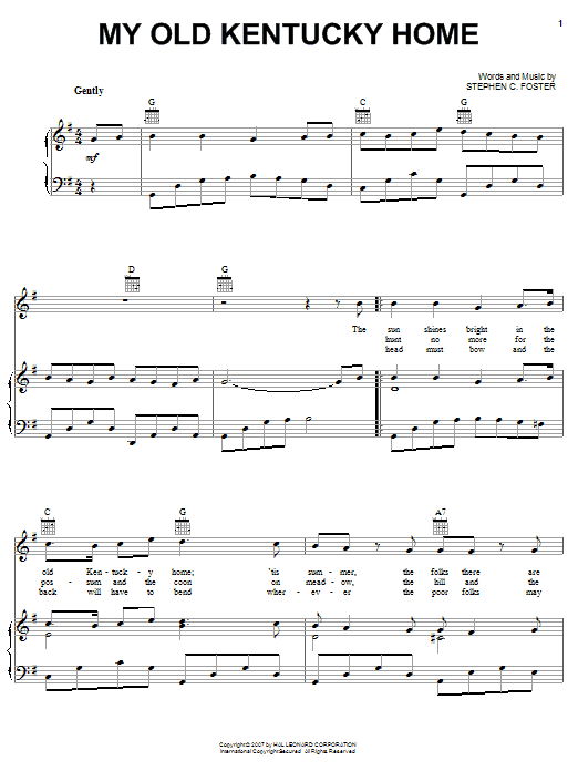 Produktgalerie: Seite 1 von 1 My Old Kentucky Home, Stephen Foster, Gesang, Gitarre, Klavier