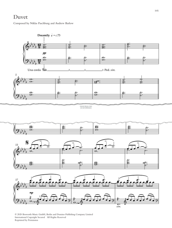 Produktgalerie: Seite 1 von 1 Duvet, Andrew Barlow, Klavier