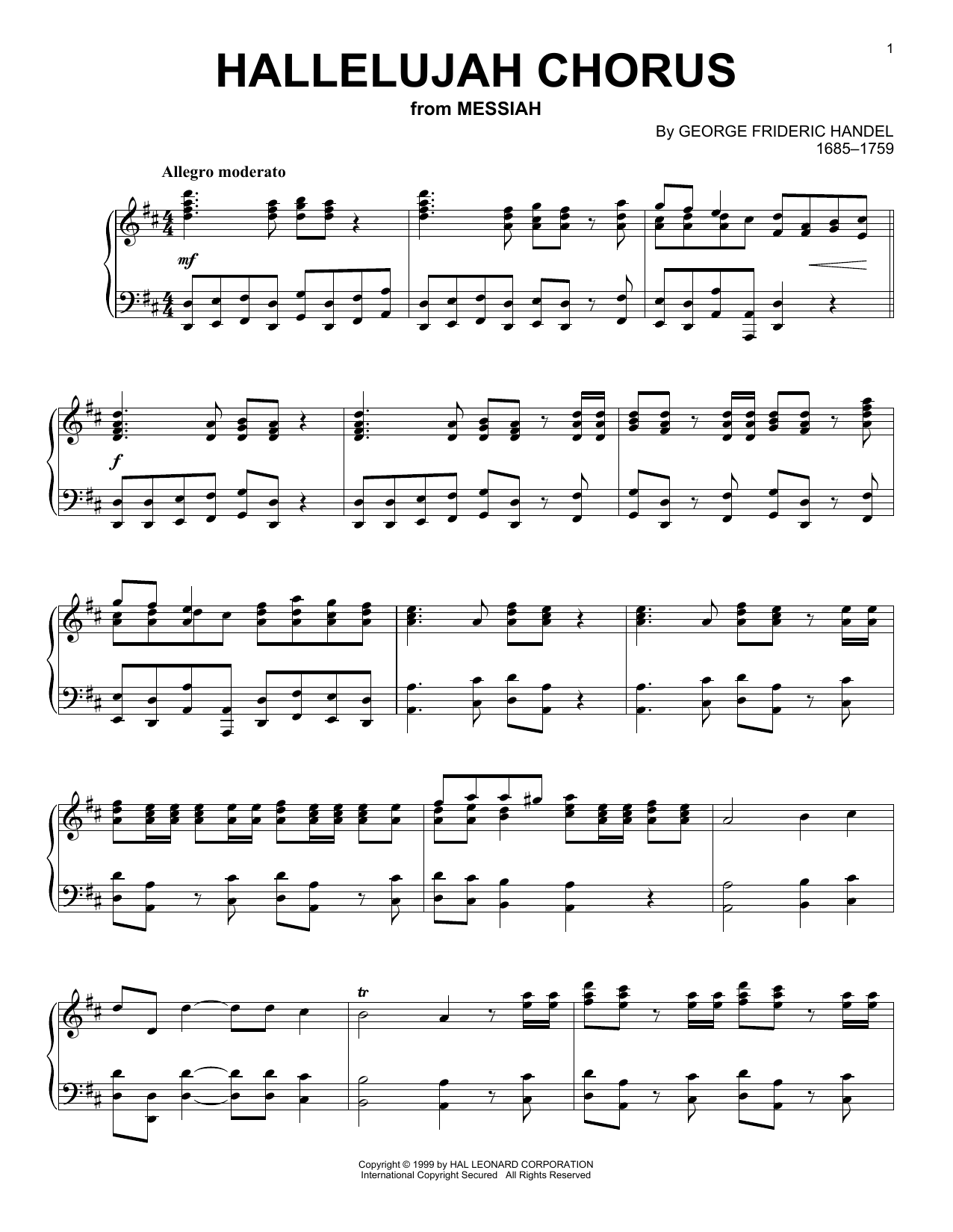 Product gallery: Page 1 of 1 Hallelujah Chorus, George Frideric Handel