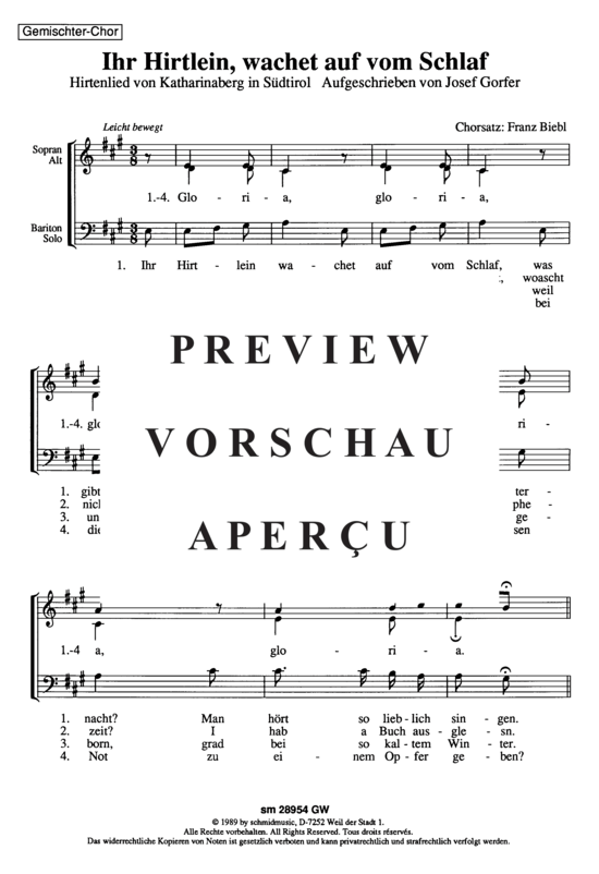 Product gallery: Page 2 of 3 Ihr Hirten wacht auf vom Schlaf , , (mixed choir)