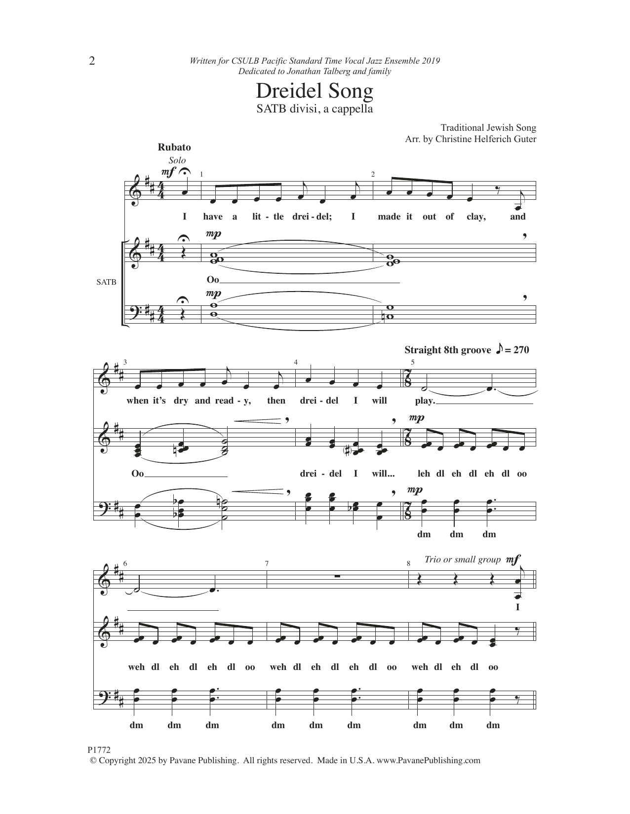 Product picture to: Dreidel Song (arr. Christine Helferich Guter)