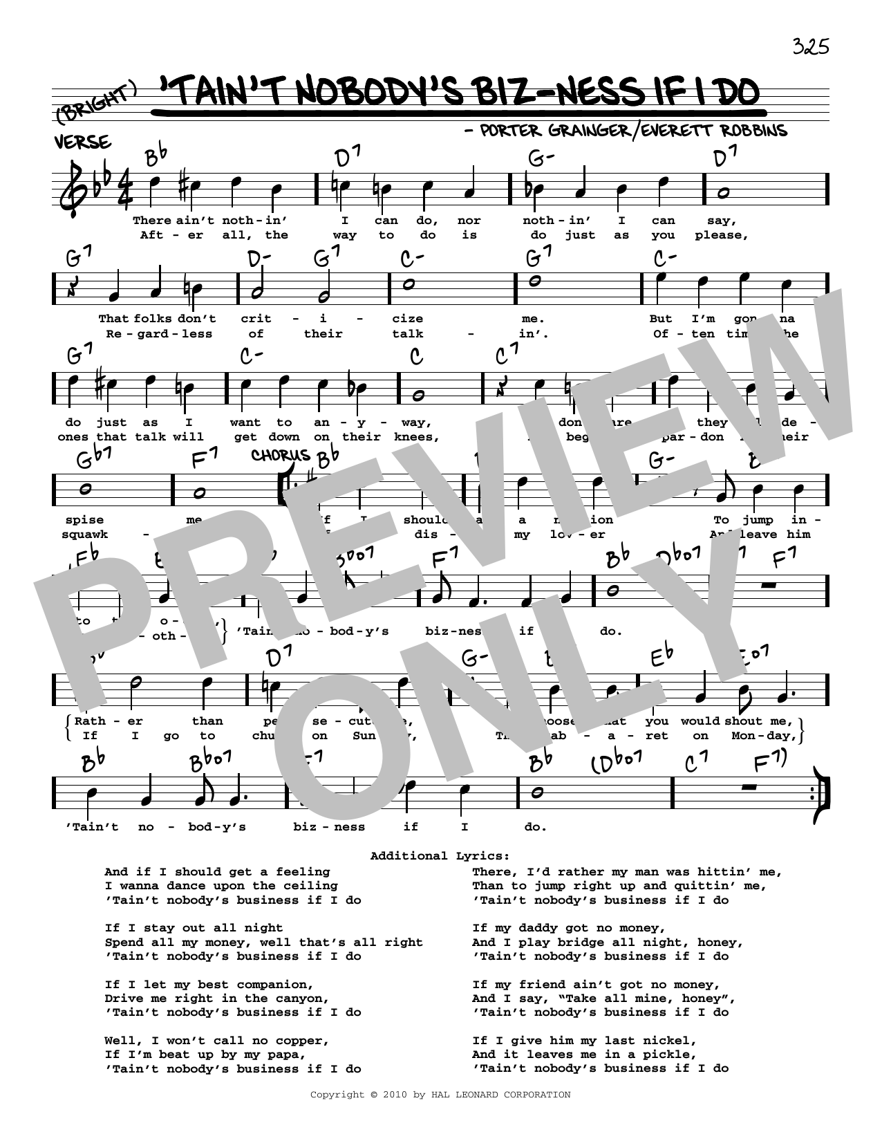 Product picture to: Tain't Nobody's Biz-ness If I Do (arr. Robert Rawlins)