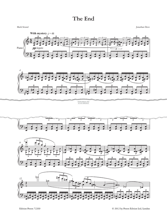 Produktgalerie: Seite 1 von 1 The End (Vocal Score), Jonathan Dove, Gesang, Klavier