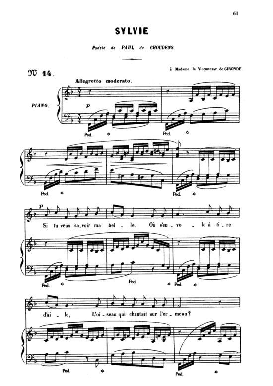 Product picture to: Sylvie Op.6 No.3Gabriel Fauré