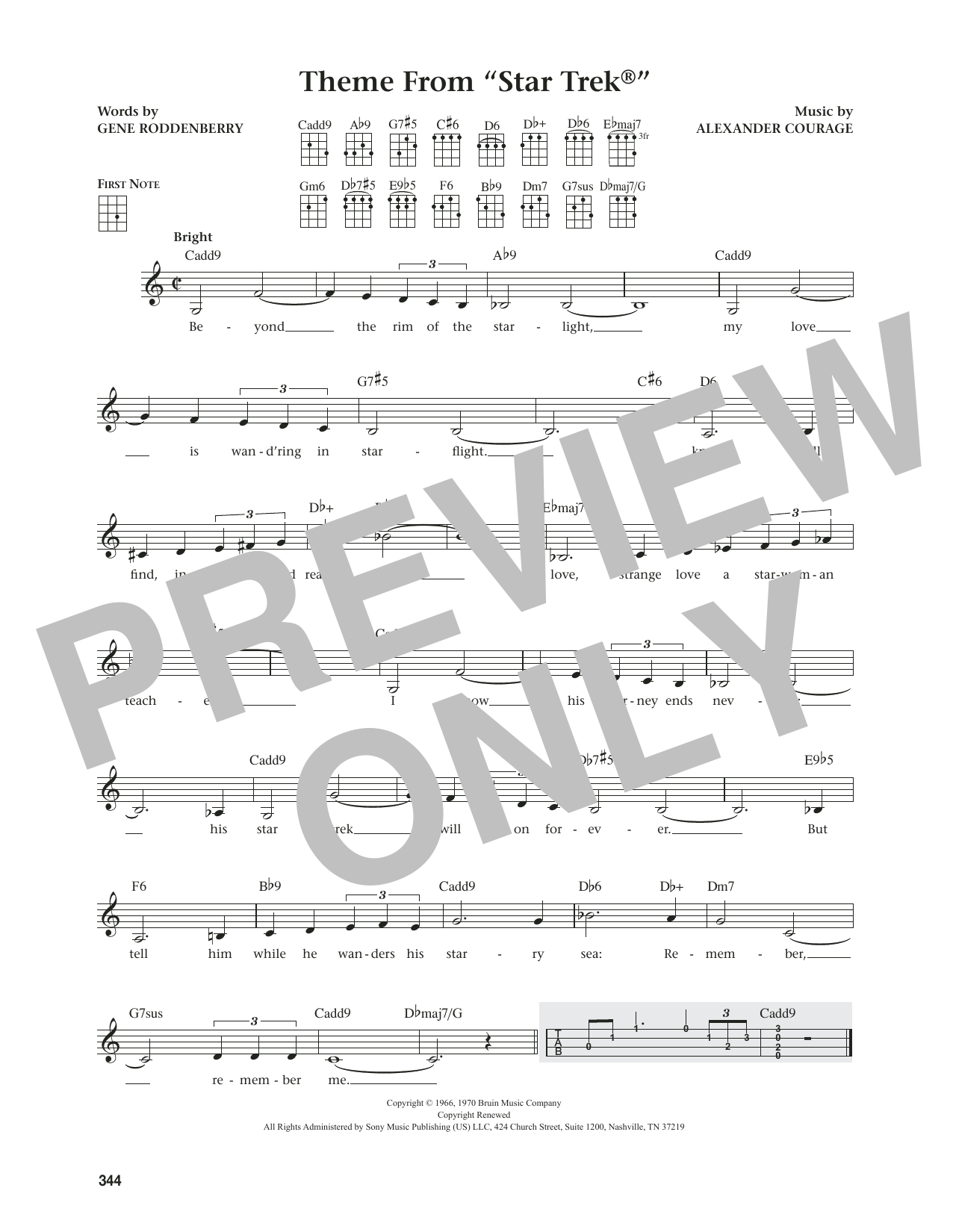 Produktgalerie: Seite 1 von 1 Theme From Star Trek (from The Daily Ukulele) (arr. Jim Beloff), Alexander Courage, Ukulele