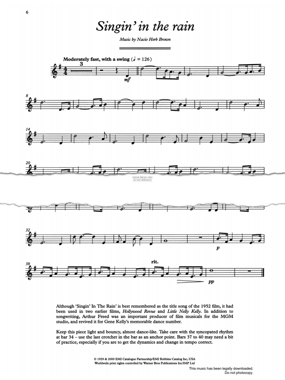 Product gallery: Page 1 of 1 Singin' In The Rain (from 'Singin' In The Rain'), Nacio Herb Brown