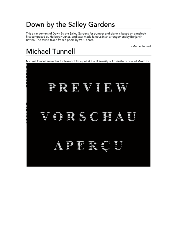 Produktgalerie: Seite 4 von 9 Down by the Salley Gardens, , (Trompete in B und Klavier)