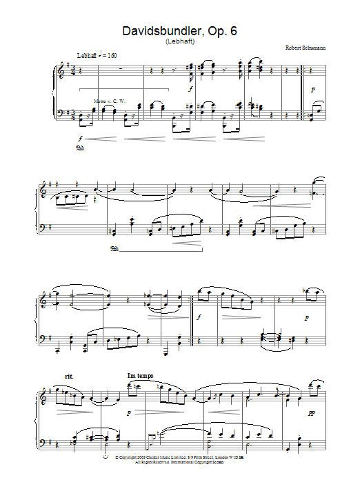 Product gallery: Page 1 of 1 Davidsbundler, Op. 6 (Lebhaft), Robert Schumann
