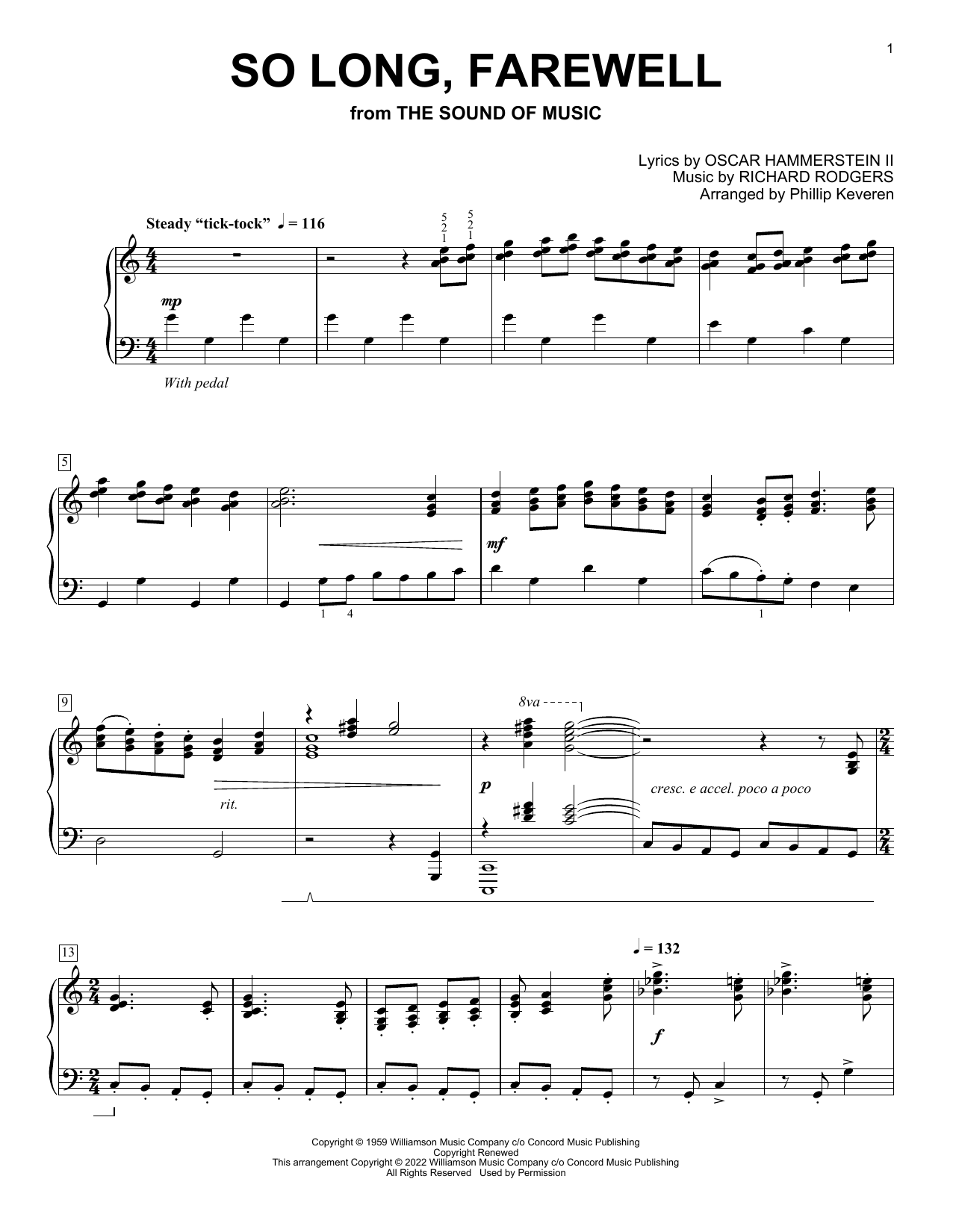 Product picture to: So Long, Farewell (from The Sound Of Music) (arr. Phillip Keveren)