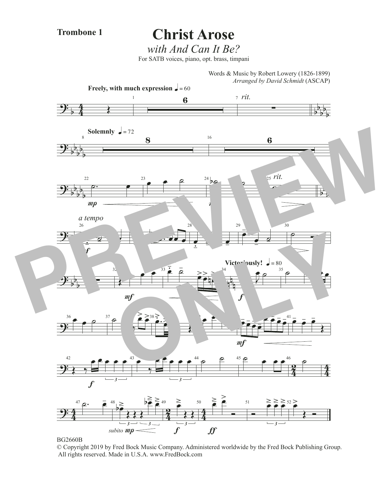 Produktbild zu: Christ Arose (with And Can It Be?) (arr. David Schmidt) - Trombone 1
