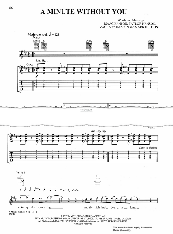 Product gallery: Page 1 of 1 A Minute Without You, Hanson