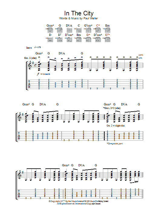 Produktgalerie: Seite 1 von 1 In The City, The Jam, Gitarre