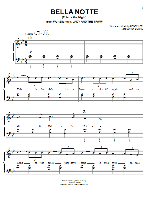 Produktbild zu: Bella Notte (This Is The Night) (from Lady And The Tramp)