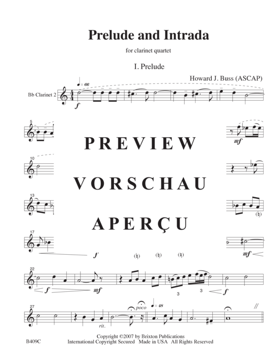 gallery: Prelude and Intrada , , (4 Klarinetten in B)