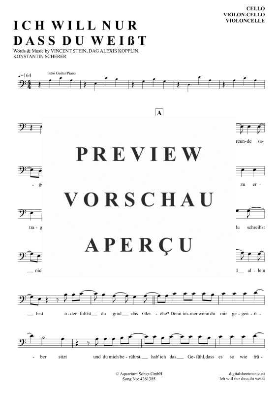 gallery: Ich will nur dass du weißt , SDP, Tawil, Adel, Violoncello