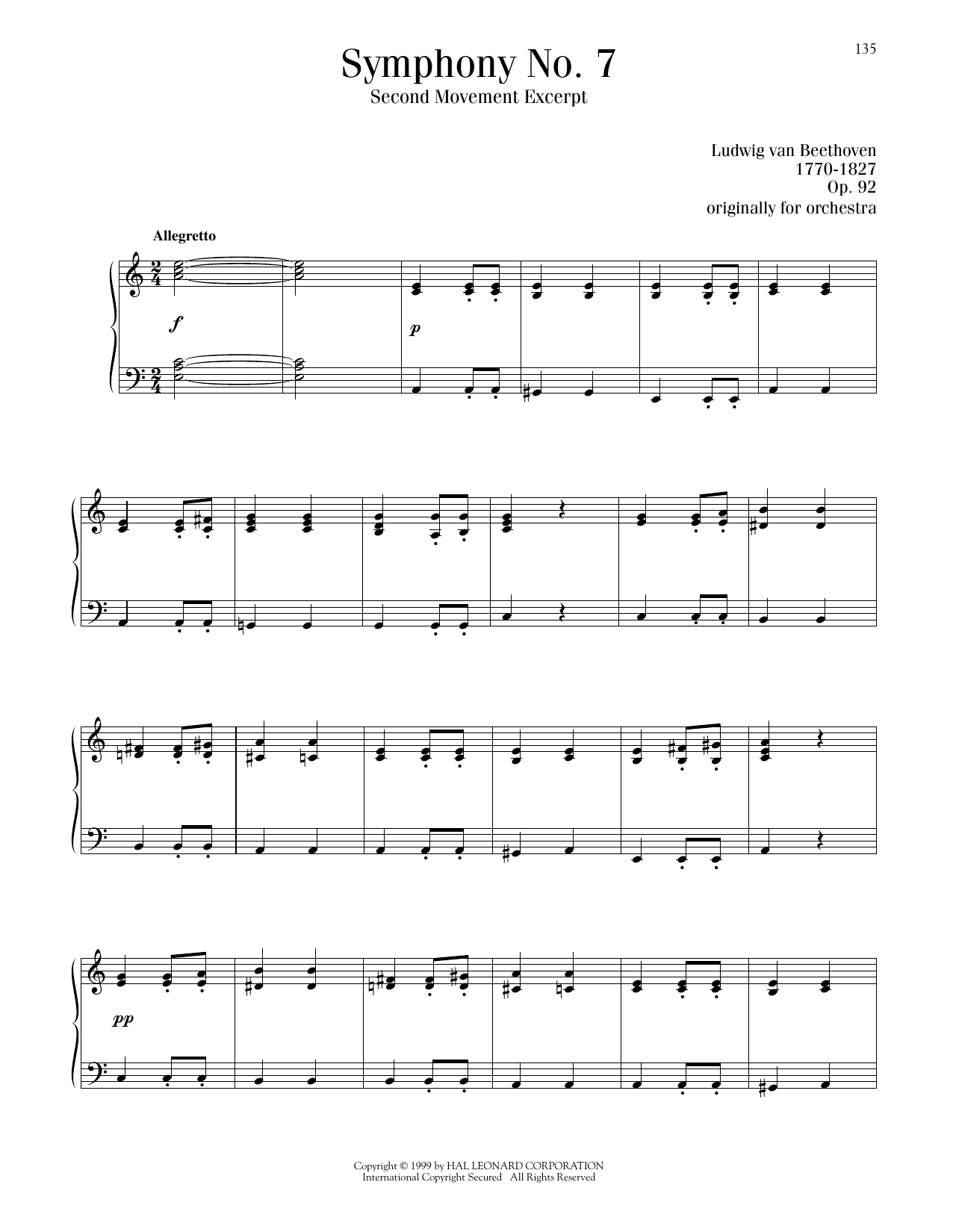 Produktbild zu: Symphony No. 7 In A Major, Second Movement (Allegretto)