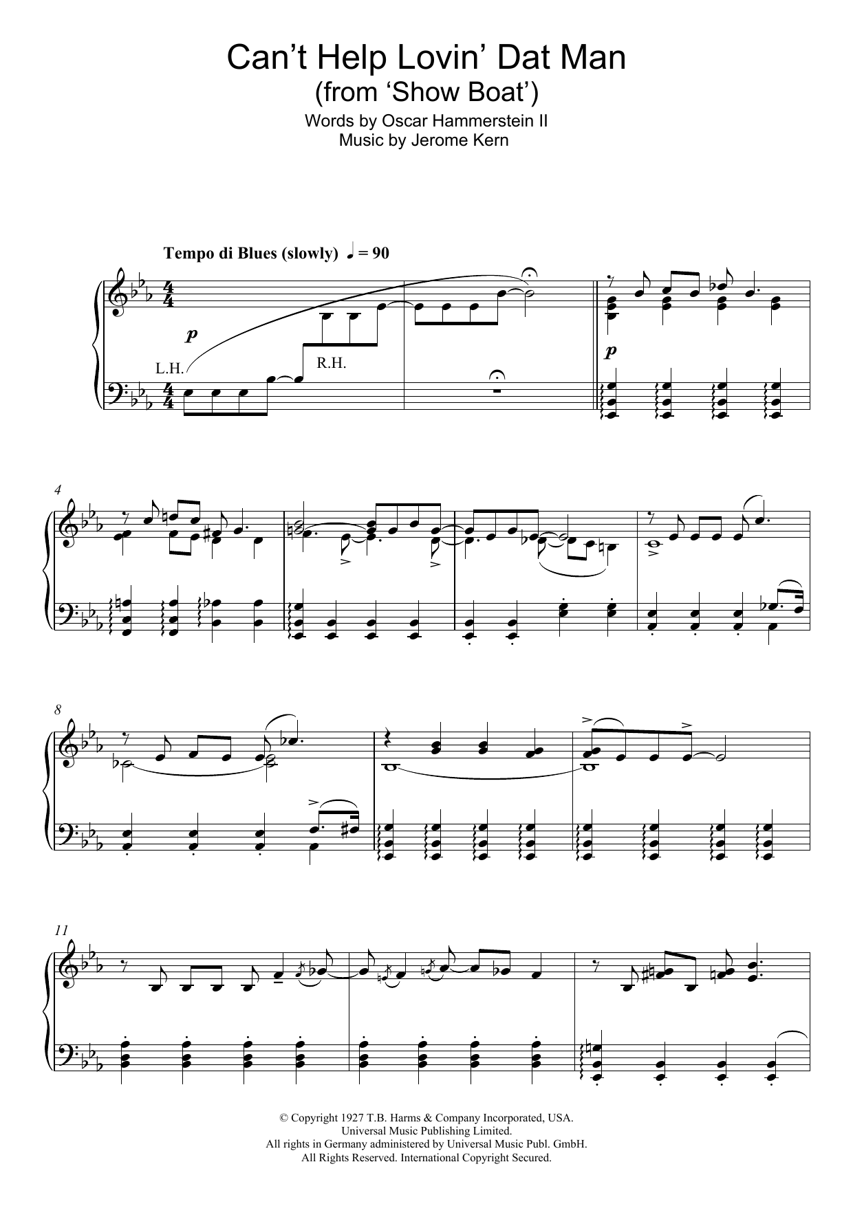 Product picture to: Can't Help Lovin' Dat Man (from Show Boat)