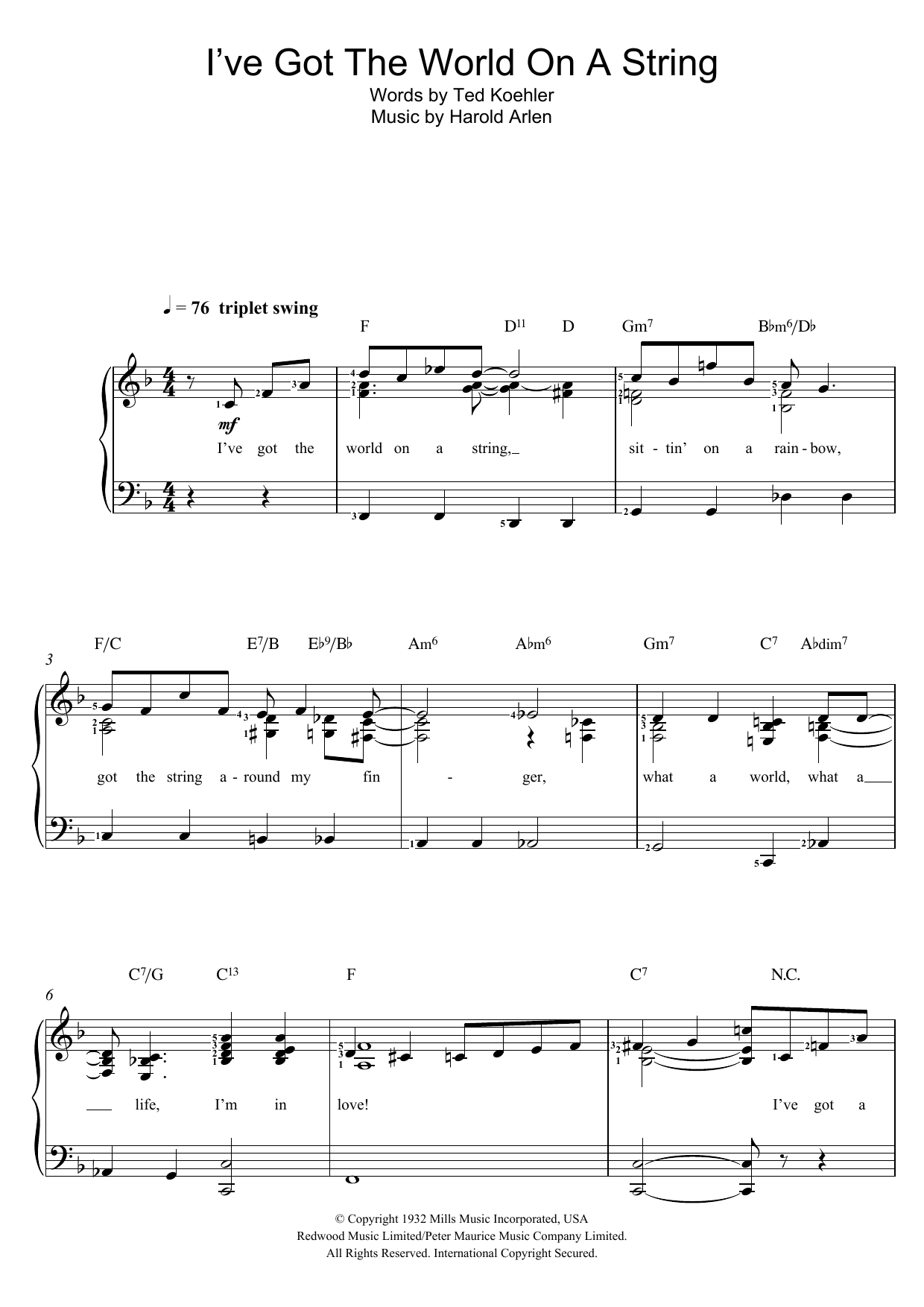 Produktgalerie: Seite 1 von 1 I've Got The World On A String, Bing Crosby, Gesang, Klavier