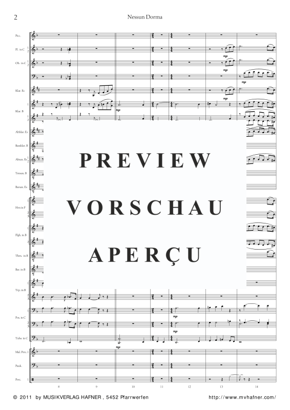 Product gallery: Page 7 of 11 Nessun Dorma, , (large wind orchestra)