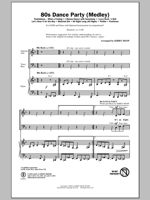 Produktgalerie: Seite 1 von 1 80s Dance Party (Medley), Kirby Shaw, Chor
