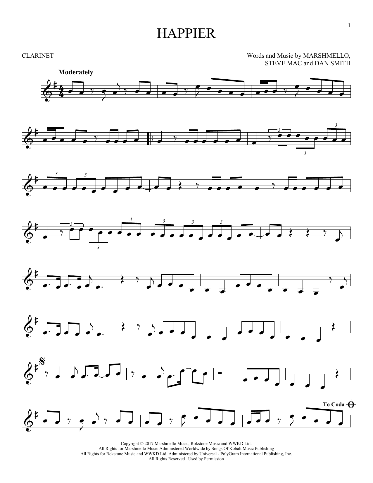 Product gallery: Page 1 of 1 Happier, Marshmello & Bastille