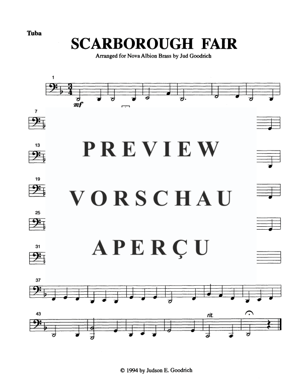 Product gallery: Page 10 of 11 Scarborough Fair, , Brass Quintet