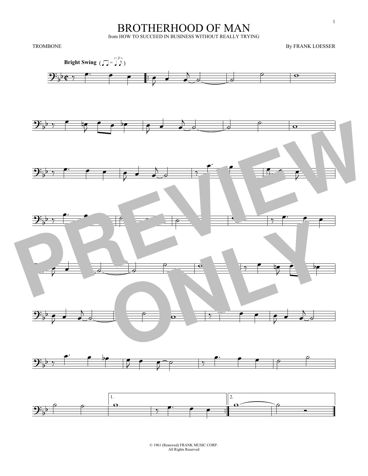 Product gallery: Page 1 of 1 Brotherhood Of Man, Frank Loesser