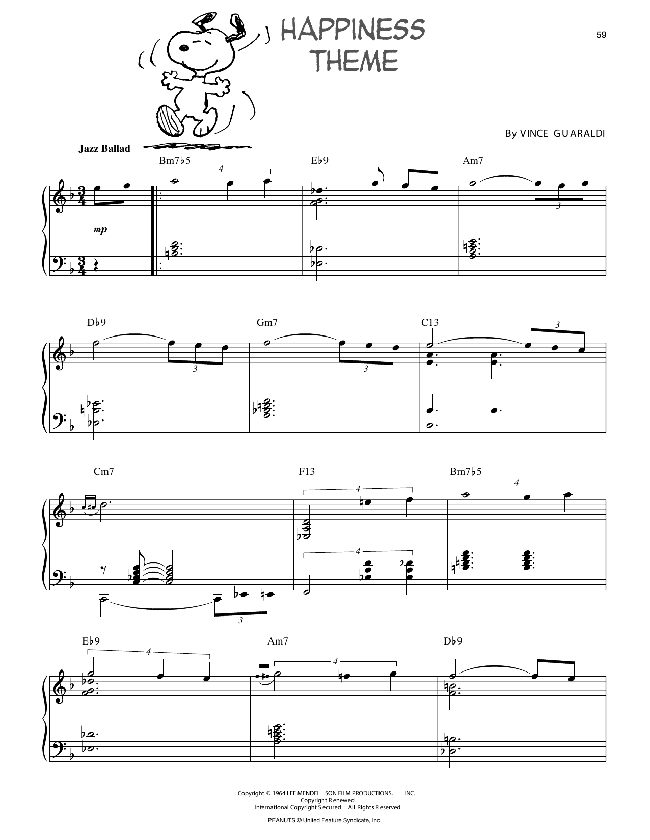 Produktgalerie: Seite 1 von 1 Happiness Theme, Vince Guaraldi, Klavier