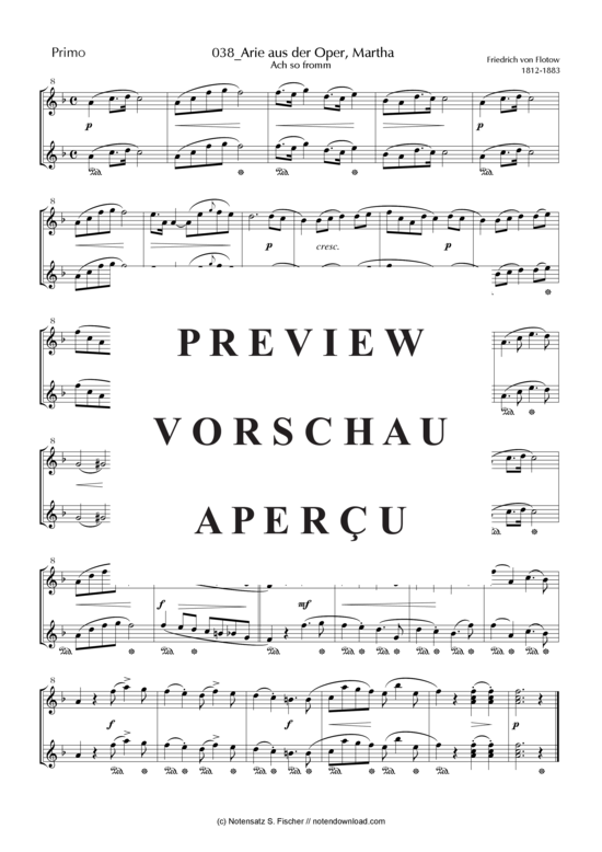 gallery: Arie aus der Oper, Martha Ach so fromm , , (Klavier vierhändig) 