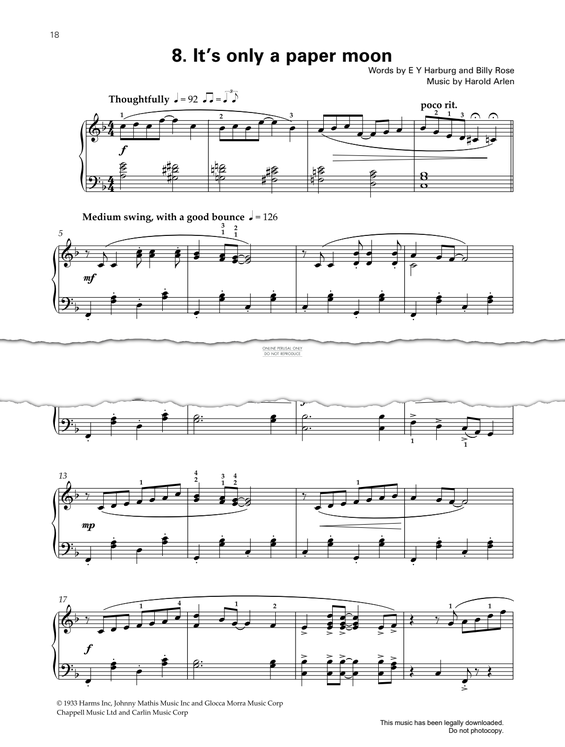 Product gallery: Page 1 of 1 It's Only A Paper Moon, Harold Arlen