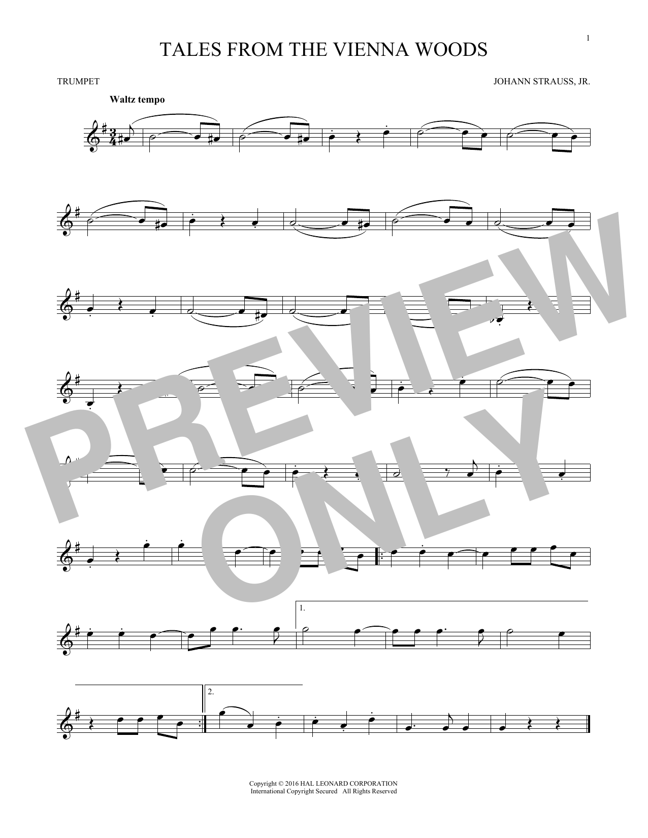 Produktgalerie: Seite 1 von 1 Tales From The Vienna Woods, Johann Strauss, Jr., Trompete