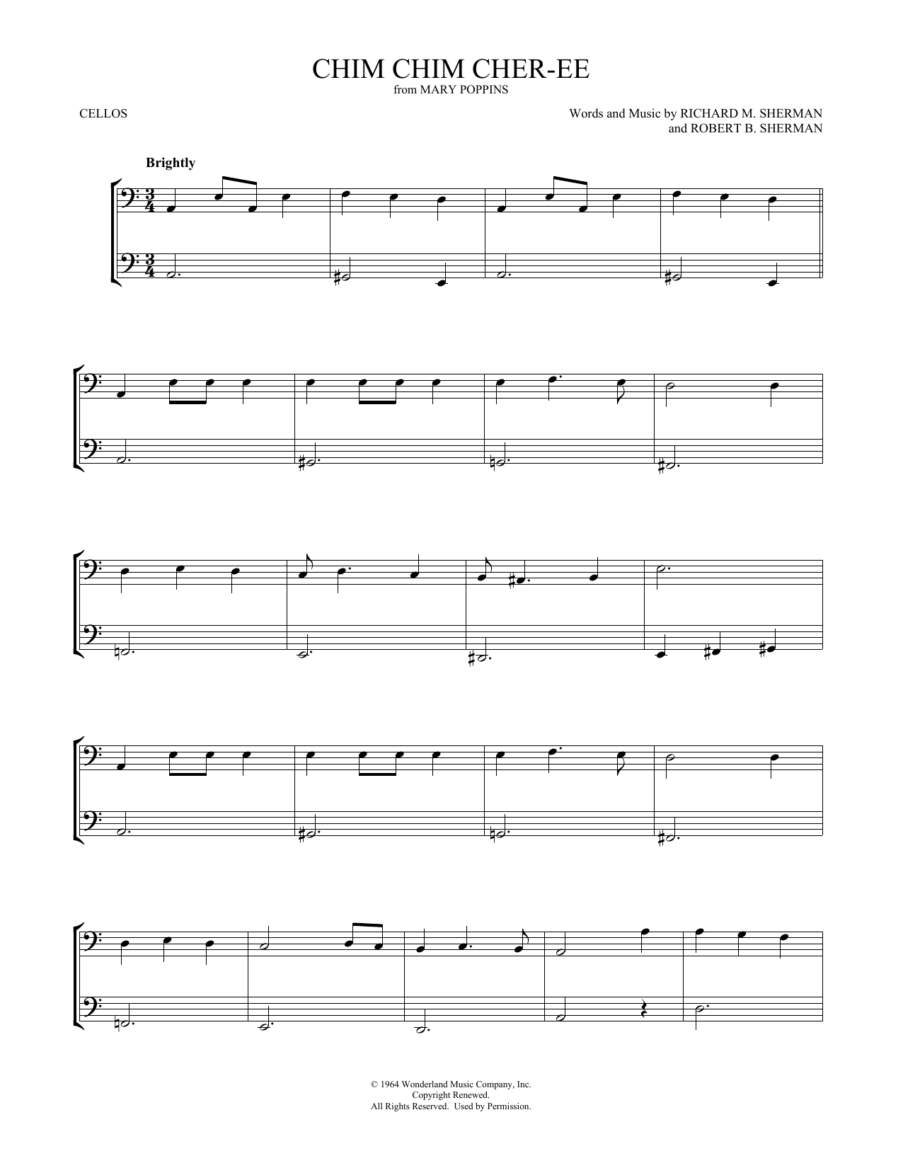 Produktgalerie: Seite 1 von 1 Chim Chim Cher-ee (from Mary Poppins) (arr. Mark Phillips), Dick Van Dyke, Violoncello