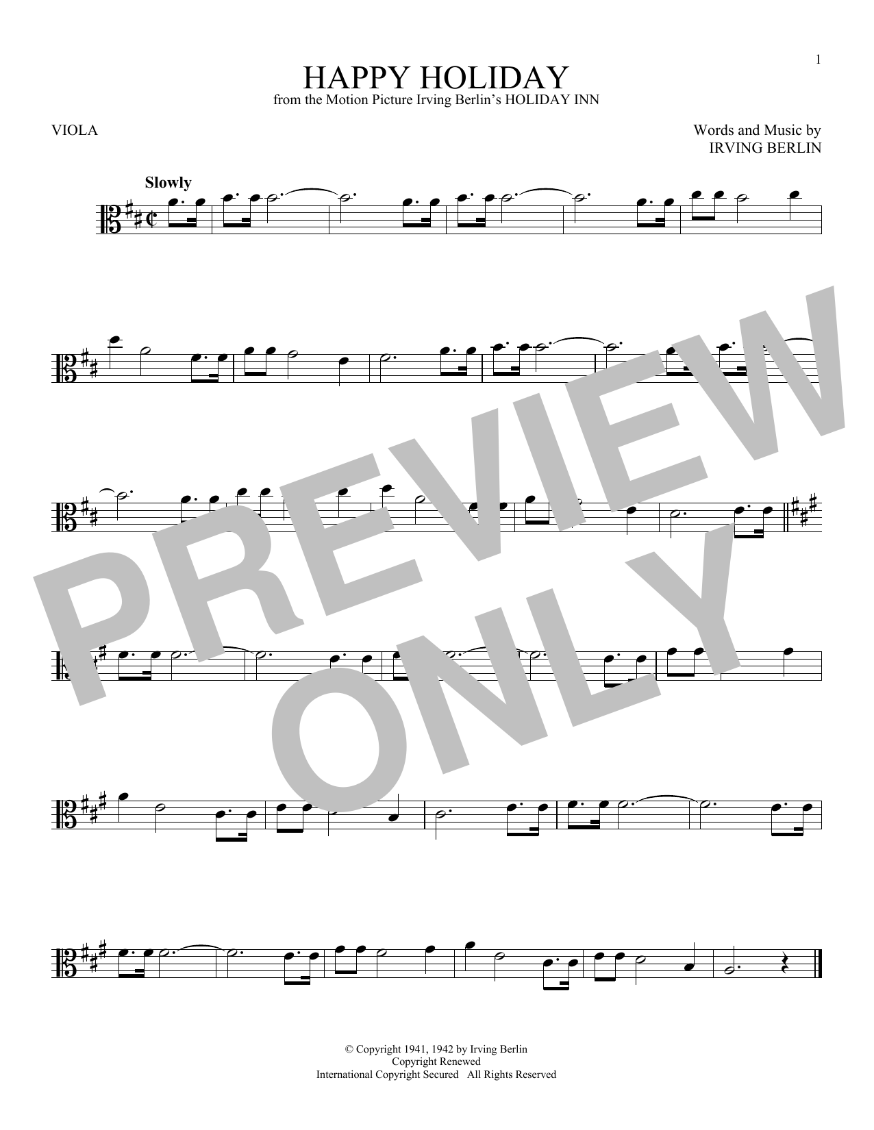 Product gallery: Page 1 of 1 Happy Holiday, Irving Berlin