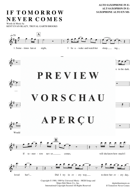 Product gallery: Page 2 of 4 If Tomorrow Never Comes , Keatin, Ronan, Alto Saxophone