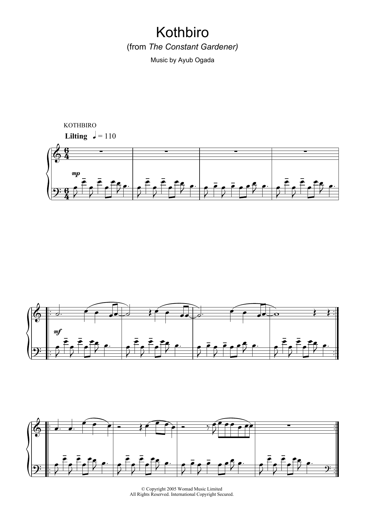 Product gallery: Page 1 of 1 Kothbiro (from The Constant Gardener), Ayub Ogada