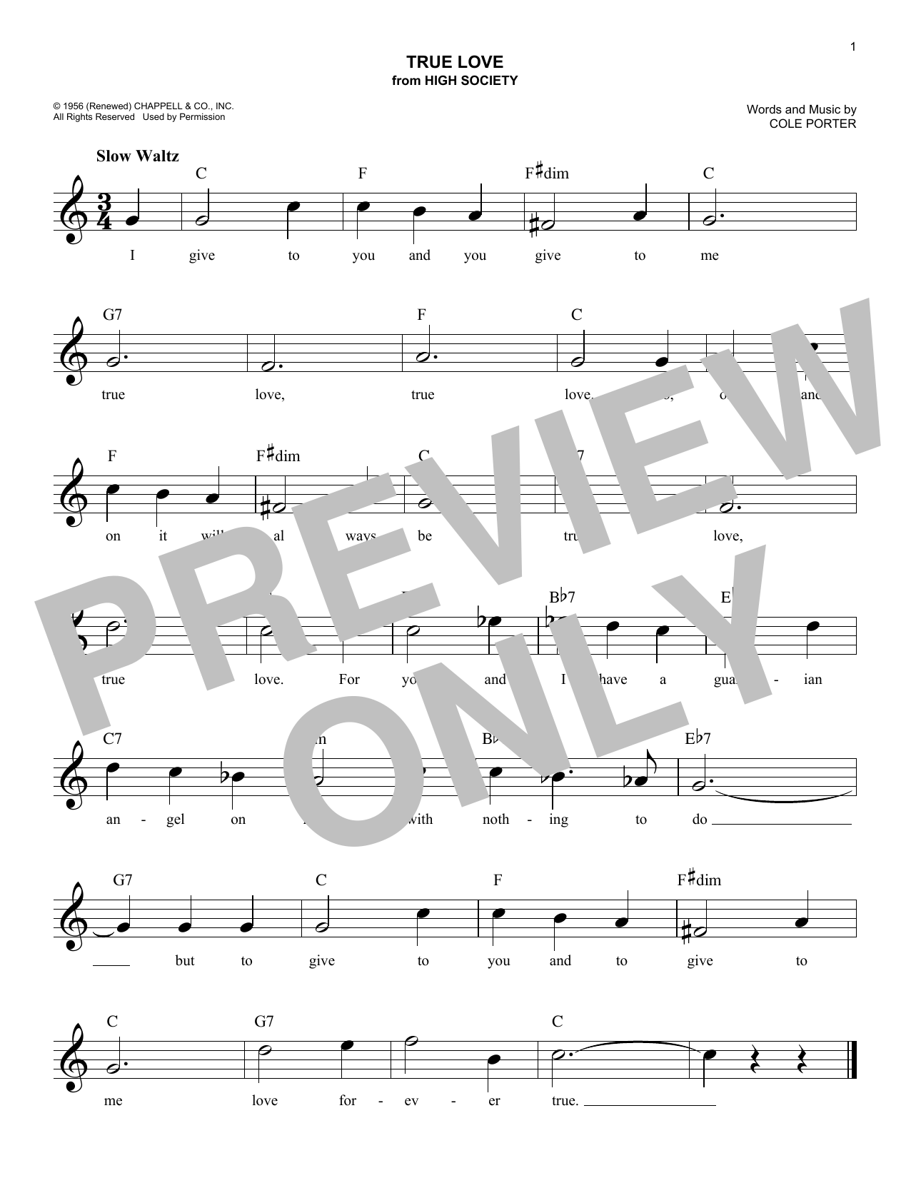 Product gallery: Page 1 of 1 True Love (from High Society), Bing Crosby & Grace Kelly