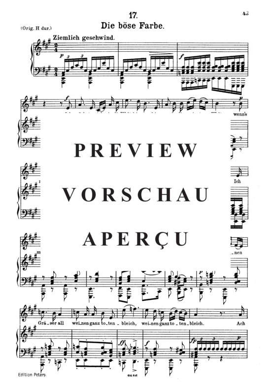 Product gallery: Page 2 of 4 Die Böse Farbe D.795-17 (Die Schöne Müllerin), , Medium Voice and Piano