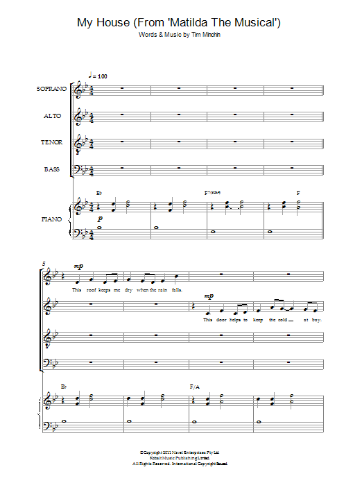Produktbild zu: My House ('From Matilda The Musical')